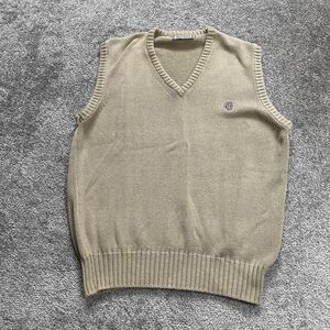 Aureus Sweater Vest Men Medium Brown Pullover V Neck Logo Soft Knitted Vintage